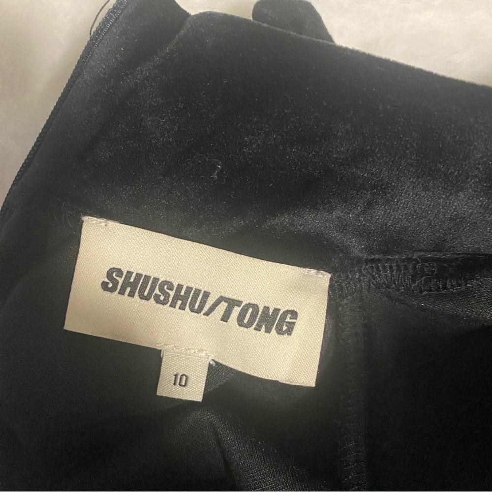 Rare Like New/EUC Shushu/Tong Black Velvet Skinny Dress - Size 10 - Picture 8 of 8